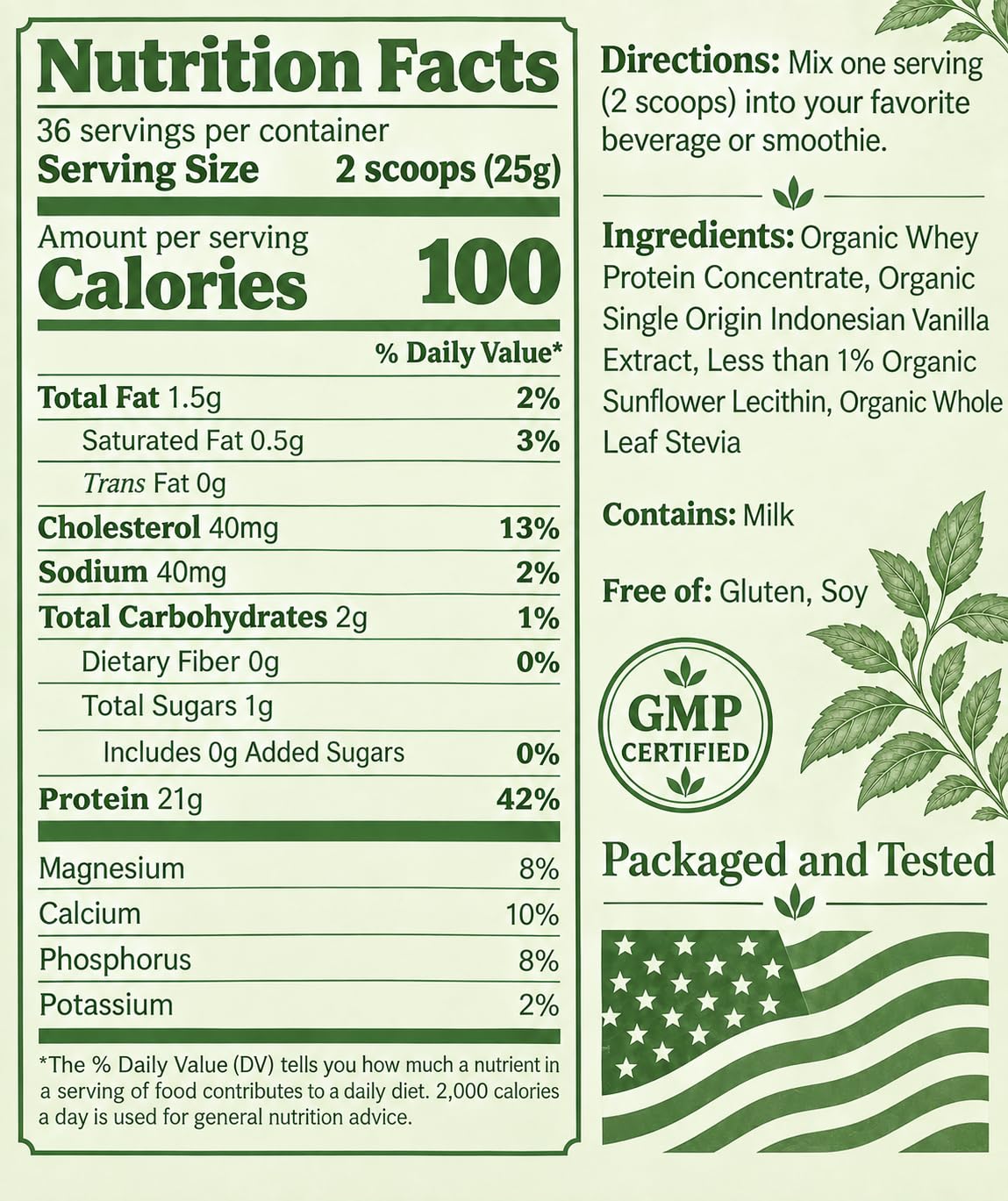 NorCal Organic Vanilla Whey Protein, Grass-Fed, Non-GMO, 2 lb — Amazon image 5