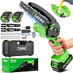 TIETOC Mini Chainsaw Cordless 6 Inch with Large Batteries, 880w Electric Chainsaw with Oiler System,Small Battery Chainsaw for Wood/Trees Cutting for Men Dad Husband Gadget