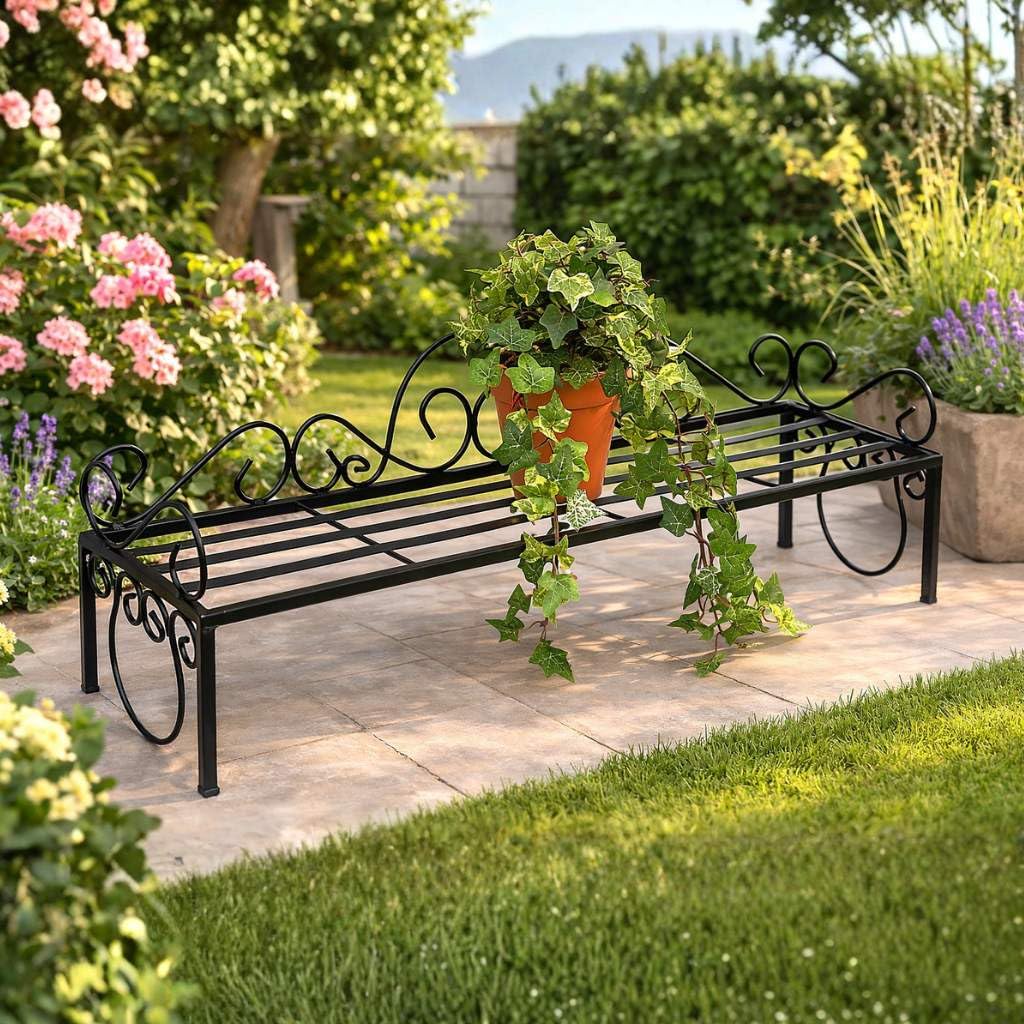 DanDiBo Blumenbank Outdoor/ Indoor Kräuterregal Balkon 75cm Mi Wetterfest Blumenregal Blumenständer Blumentreppe Pflanzentreppe Pflanzenständer