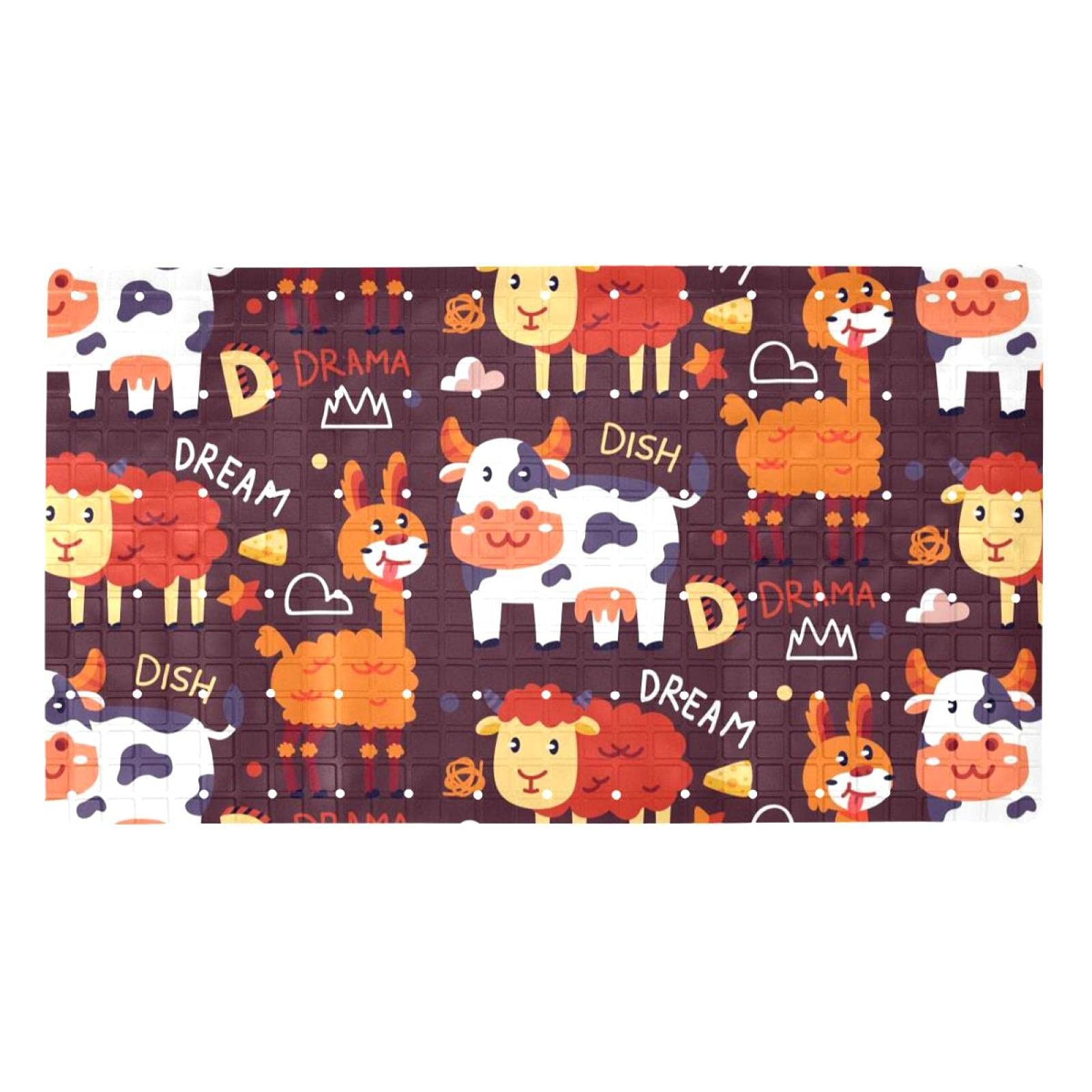 Tapis antidérapant pour baignoire enfants 40x70cm avec trous drainage