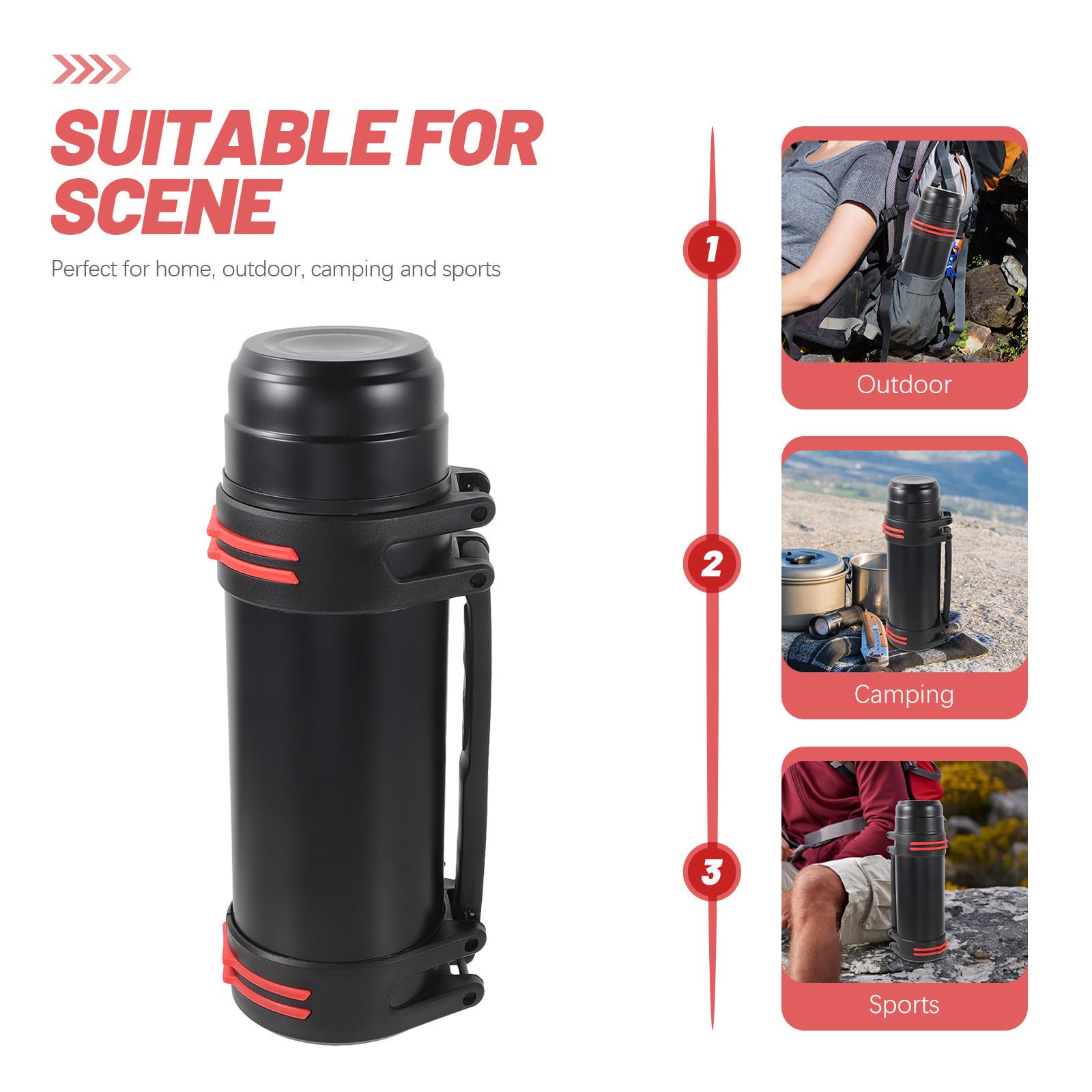 Bouteille d'eau Portable Extérieure 2l en Acier Inoxydable