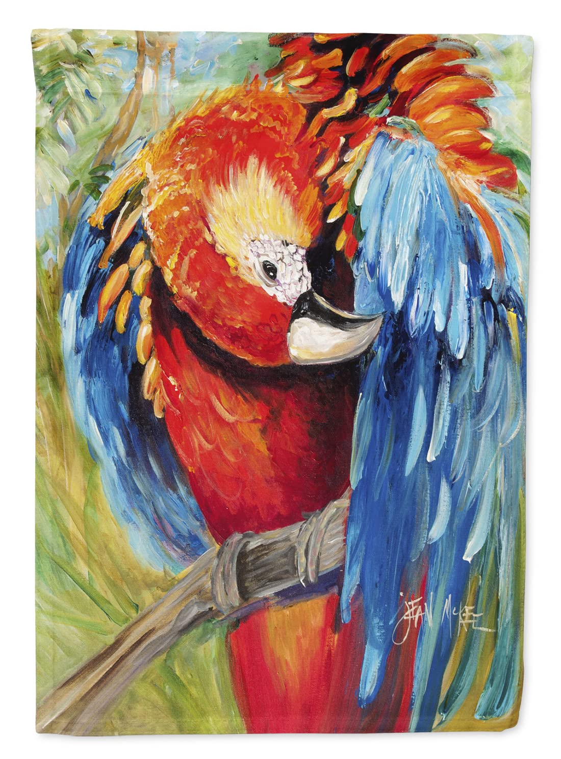 Drapeau sur Toile Rouge Parrot JMK1144CHF Grande Toile Décorative Haute Résistance