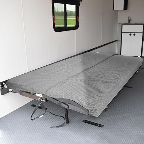 Miniatura 6 de Fundas de sofá para autocaravana para sofá cama, fundas de respaldo y asiento elásticas de 2 piezas para sofás Jackknife (gris)
