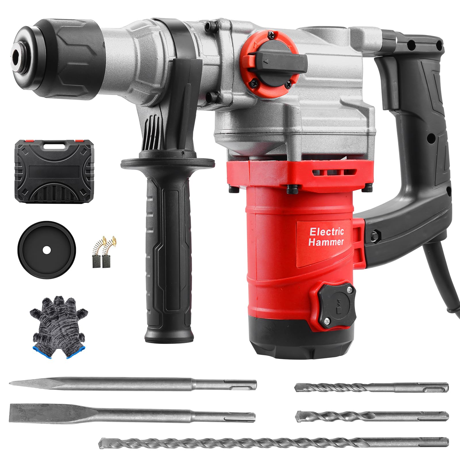 1900W 200-240V Martello Perforatore, con 3300 Colpi/min Trapano Avvitatore Configurazione 1,8m Cavo, Accessori e Valigetta Inclusi, Cacciavite Elettrico per Cemento Muratura Legno e Metallo