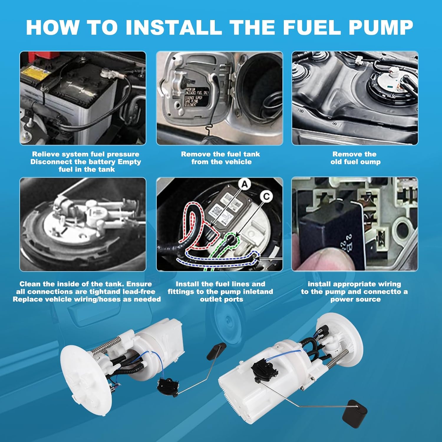 Fuel Pump Module Assembly Compatible with 2009-2011 Toyota Tundra Sequoia V8 5.7L Flex Fuel | w/Sending Unit Direct Replacement OE# 77020-0C090 770200C090 E8942M FG1980