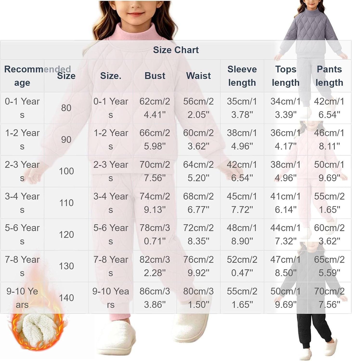 Girls Quilted 2 Piece Pullover and Jogger Pants Set