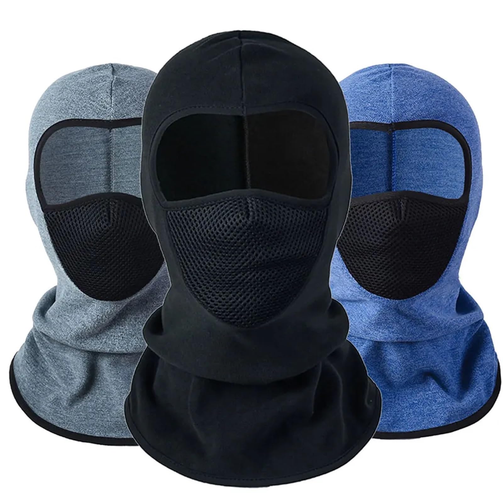 Masque De Cyclisme 2 pièces Cagoule Moto Masque Complet Moto Cyclisme Masque de vélo Casque Capuche Moto Cou d'équitation Masque Facial Hiver Coupe-Vent Masque de Ski Écharpe pour La Moto