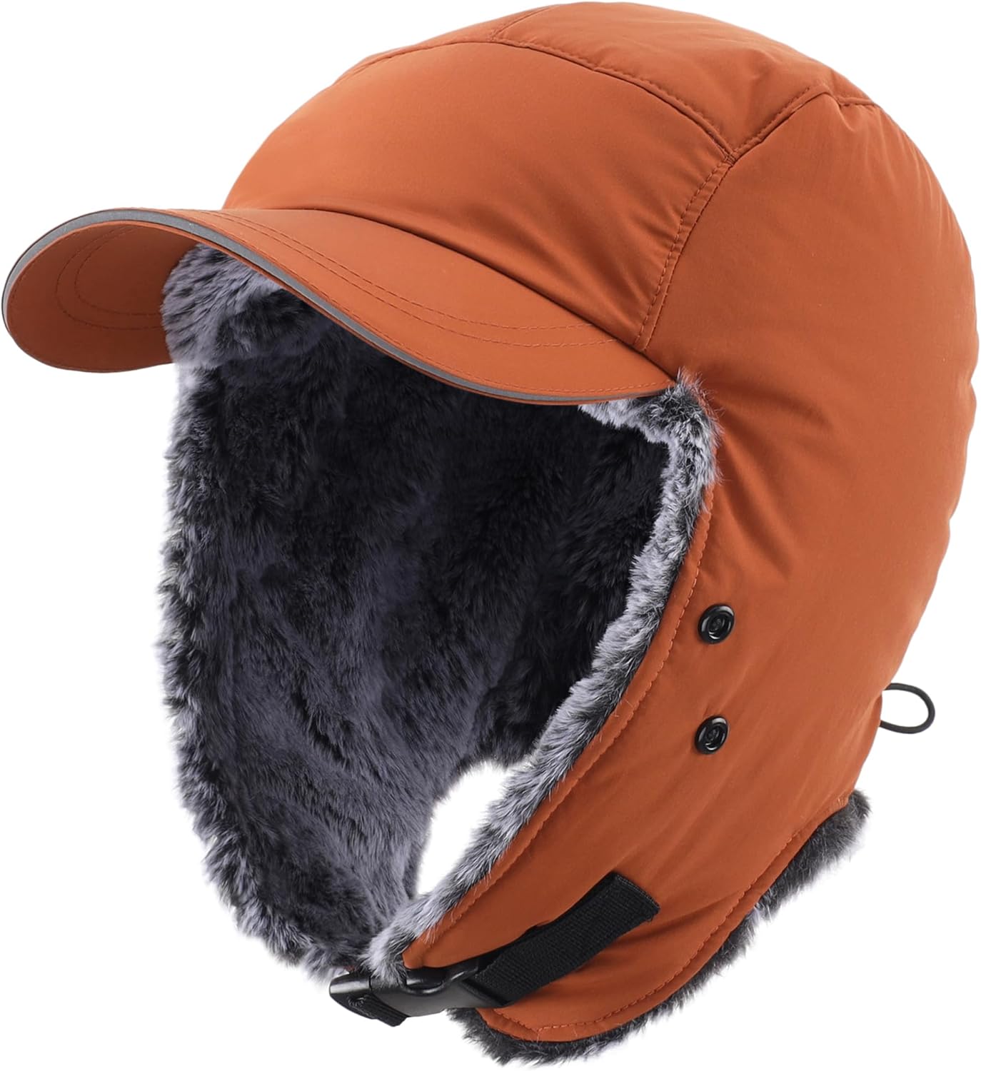 Home Prefer Waterproof Mens Faux Fur Trooper Trapper Hat Hunting Warm Winter Hat with Ear Flaps Visor Face Mask - Image 4