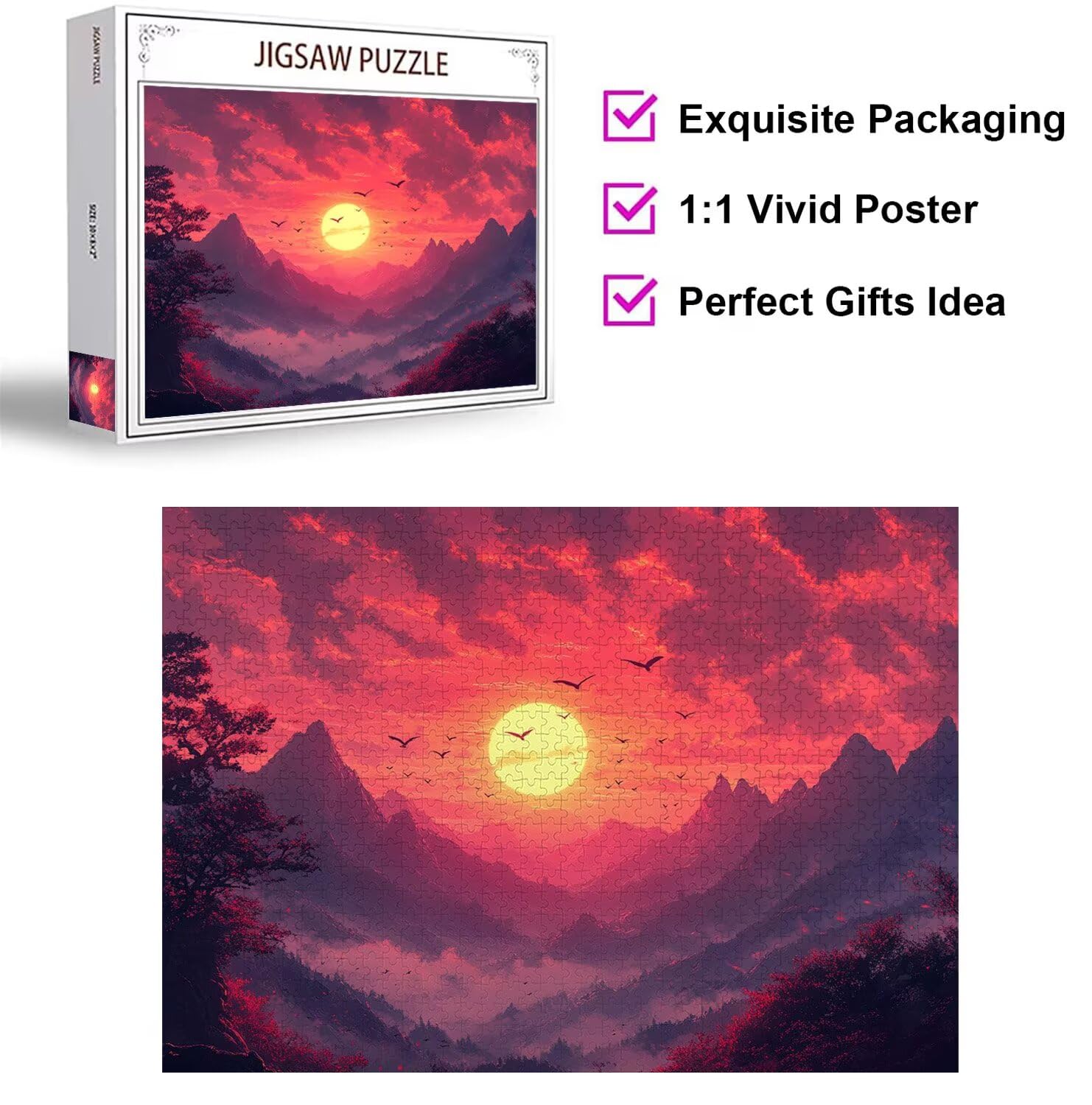 Puzzle 5000 elementów dla dorosłych, gry rodzinne, Sunset Bird, n-448
