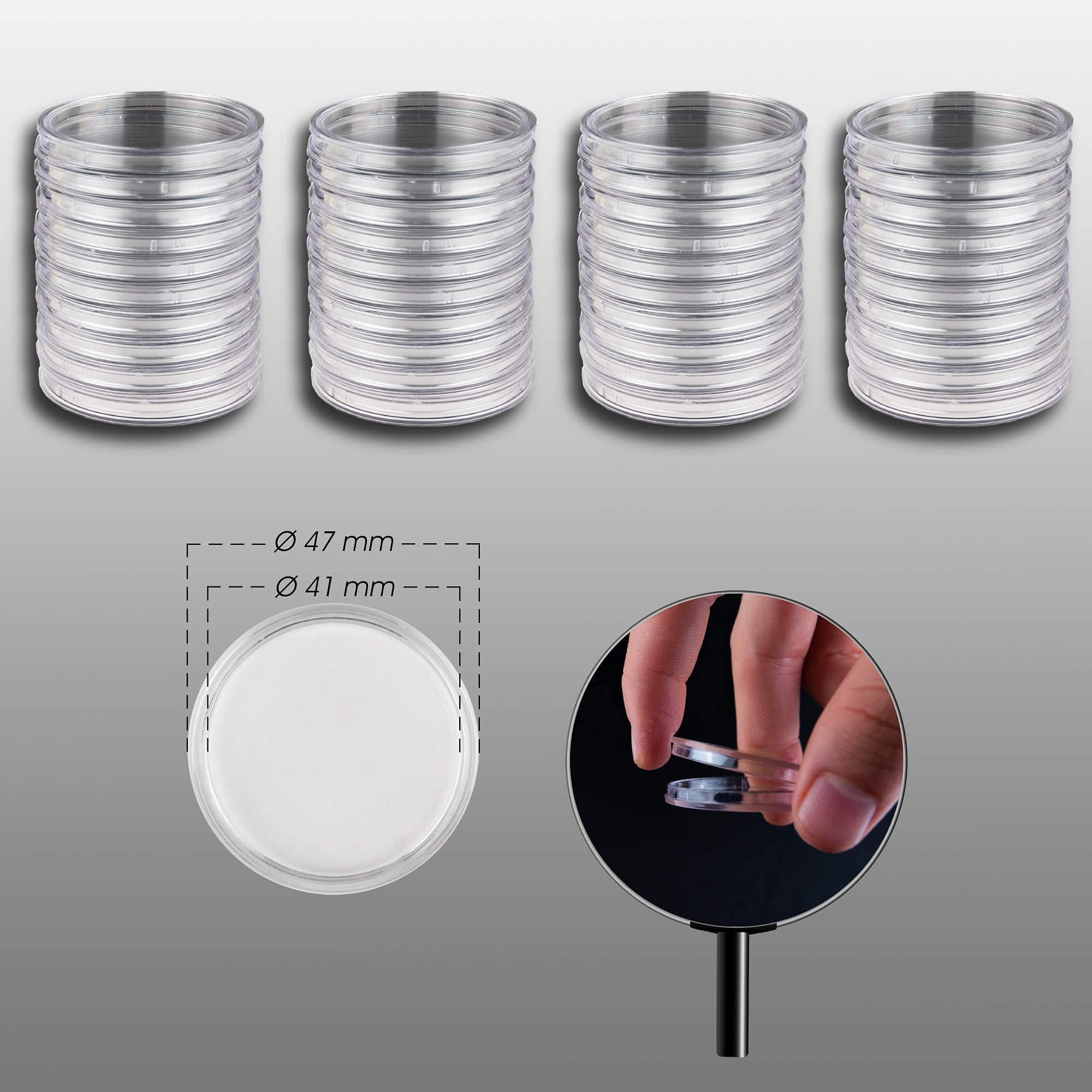 40 Coin Capsules Prophila 41 mm Inner Diameter