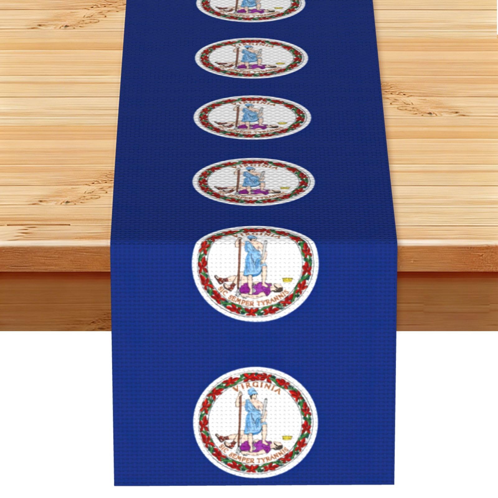 Flag of Virginia Multi Purpose Table Runner for Home Decor, Printed Table Cloth for Kitchen Table, Countertops & Dining Area