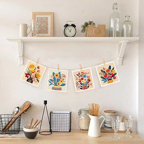 Miniatura 5 de Morigins Paños de cocina suecos, paños de cocina florales, paños de esponja absorbentes reutilizables y trapos de cocina reutilizables