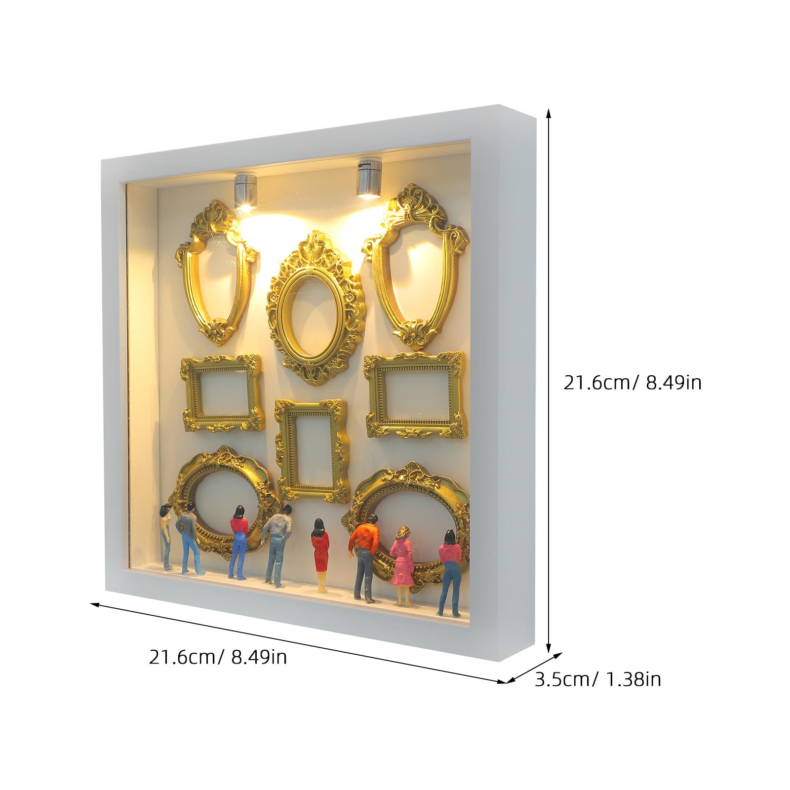 Veemoon Scatola Silhouette Mini Cornice Bianca in Legno e Plastica