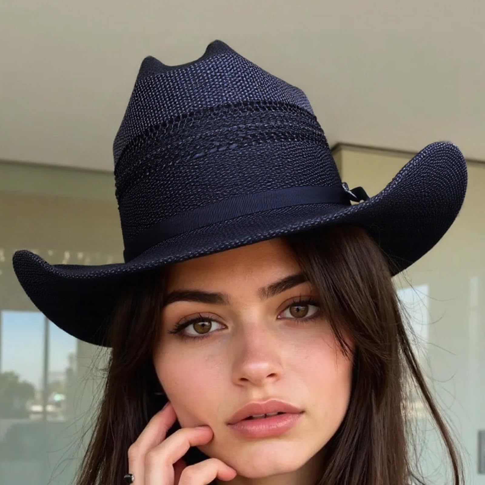 Cappello di paglia unisex regolabile Roll Brims per donne uomini uso quotidiano cappello panama per spiaggia e festival musicale Dressingup