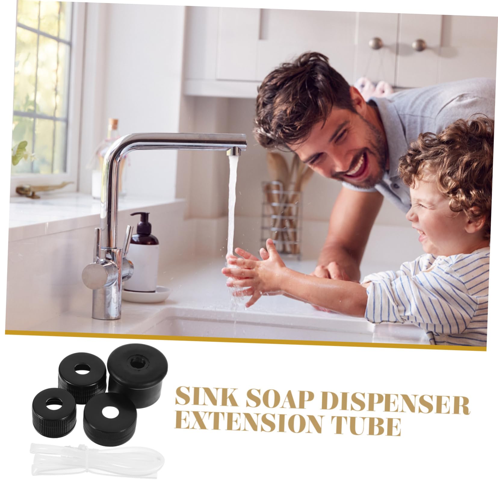 5 Set Tubo Estensibile per Dispenser da Lavello Tubo Ricambio per Erogatore Facile da Installare Compatibile con Dispenser Standard Pratico e Resistente
