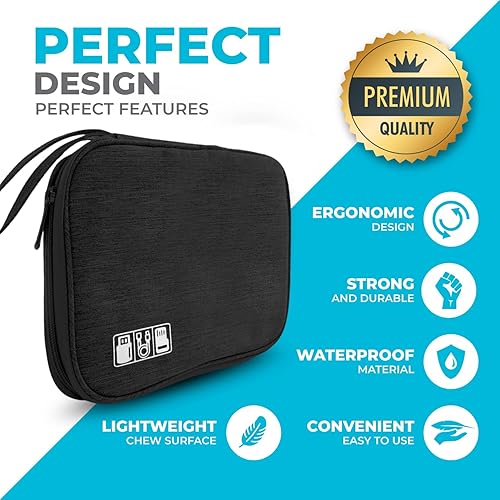 Miniatura 4 de Organizador de cargador electrónico - Funda de cable de viaje para cables, cargadores y accesorios tecnológicos