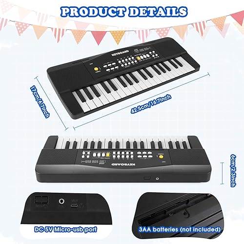 Vista 20 de Teclado de piano de juguete para niños, pianos eléctricos mejorados, juguetes para niños de 3, 4, 5, 6, 7, 8 años, teclados para principiantes