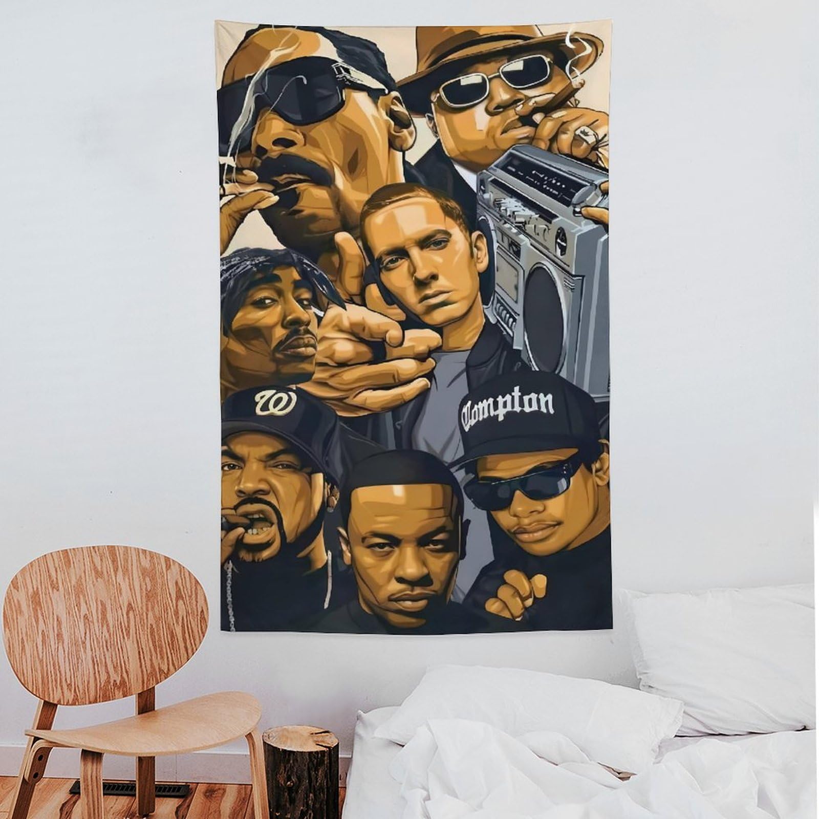 Poster con cantante rap hip hop e stelle (3) (1) arazzo artistico da parete stampa fotografica regali per la casa arazzi decorativi moderni 152,4 x 228,6 cm