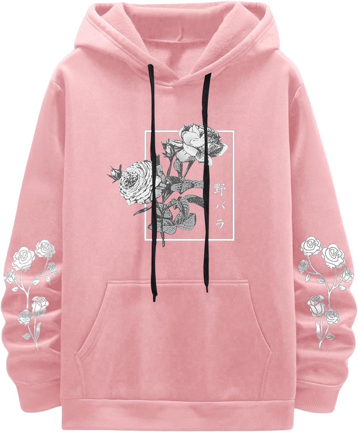 SOLY HUX Men's Floral Print Casual Graphic Hoodies Drawstring Long Sleeve Pullover Sweatshirt