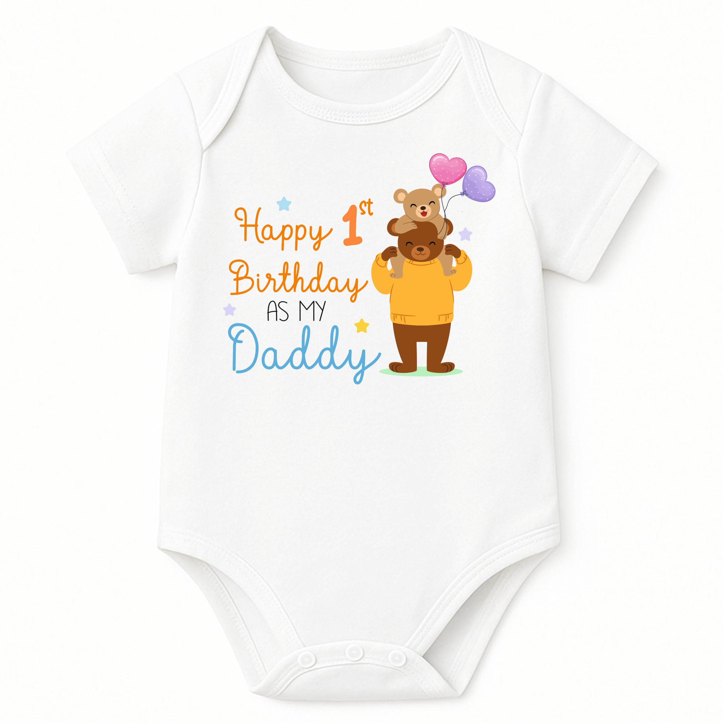 Cotton Body Suit For New Born Baby Boy Girl Made To Express Love For Fathers/Daddies. Half Sleeves Romper Bodysuit Clothes For Infant Toddler Boys Girls.