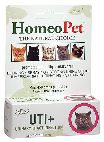 HomeoPet Feline UTI+, Safe and Natural Urinary Tract Supplement for