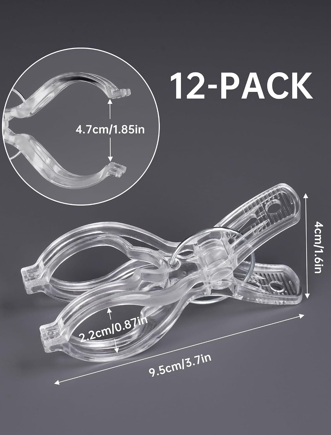 NiHome 12 PCS Balloon Arch Clips, Clear Heavy Duty Spring Clamps for Party