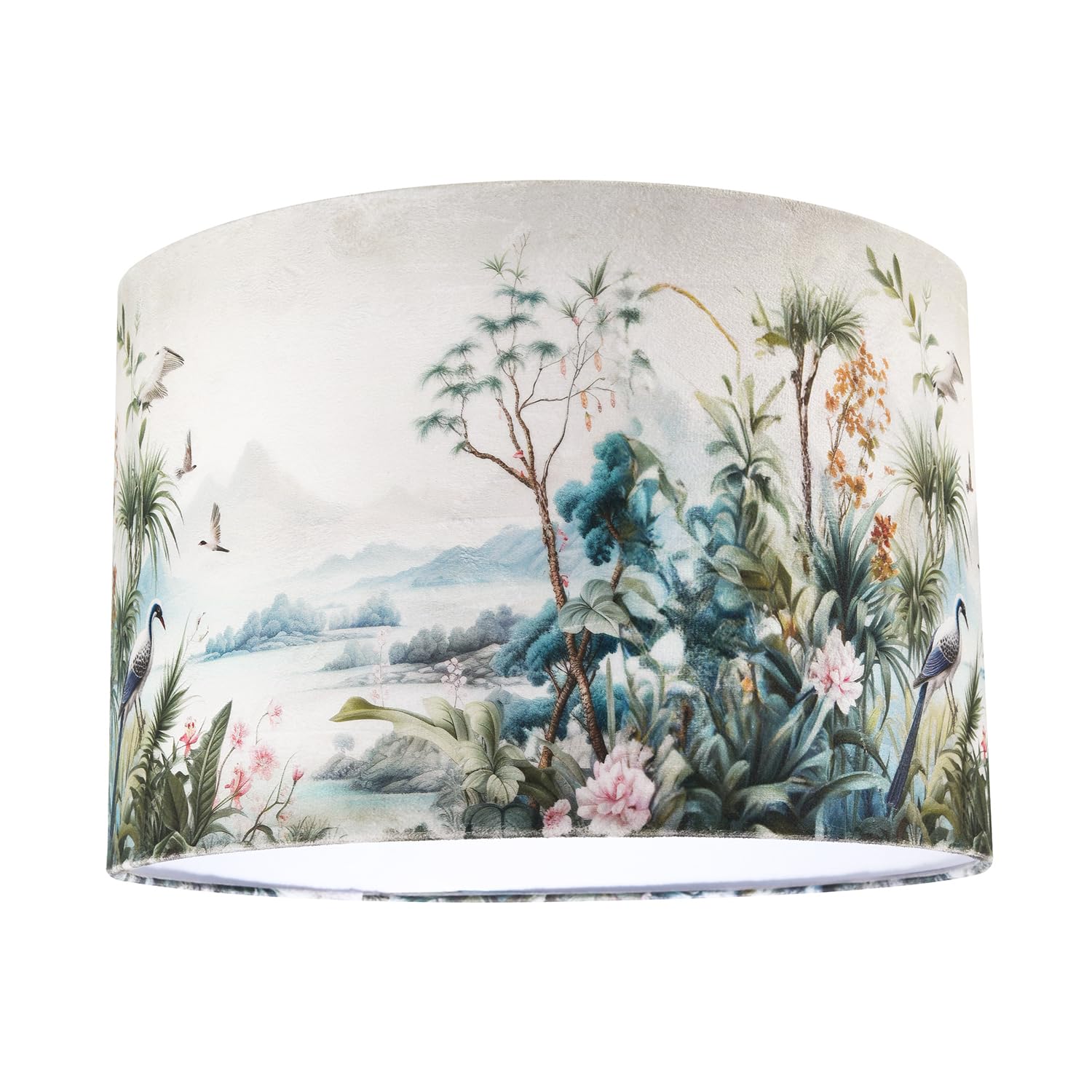 Happy Homewares - Velvet Lamp Shade - Green - 30cm