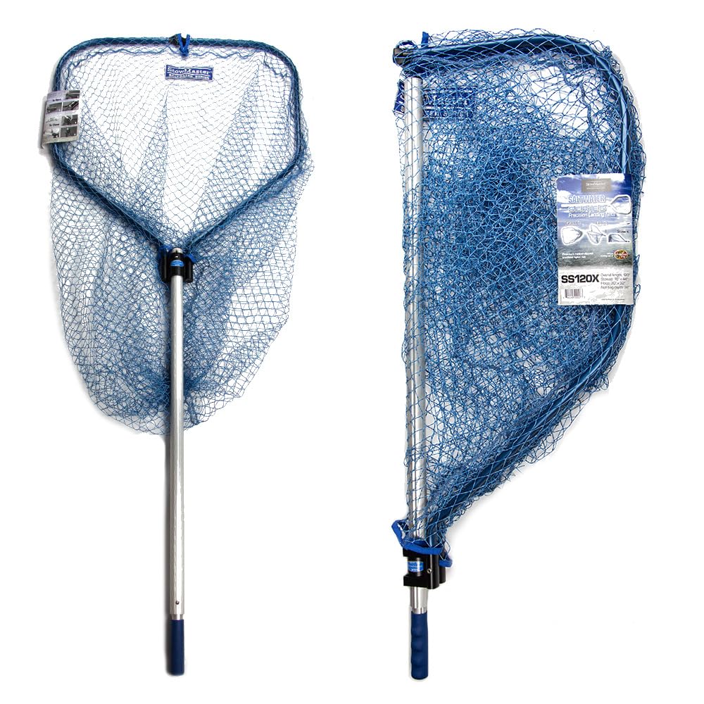 StowMaster SS120X Saltwater Series Precision Landing Net, Silver/Blue