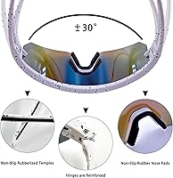 Vista 9 de IKTOD Gafas de sol deportivas polarizadas UV400 para hombres, mujeres y jóvenes – béisbol, softbol, gafas de ciclismo para niños, estilo bandera