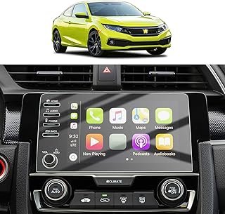 (Update) SKTU [2 Packs] 2019 2020 2021 Civic LX EX Touring Si EX-L Sedan Hatchback PET Screen Protector Hond a Civic 2019 2020 2021 Accessories Navigation High Clarity Anti-Glare Hond a Civic 2021 2020 2019 Screen Protector (4 Buttons)