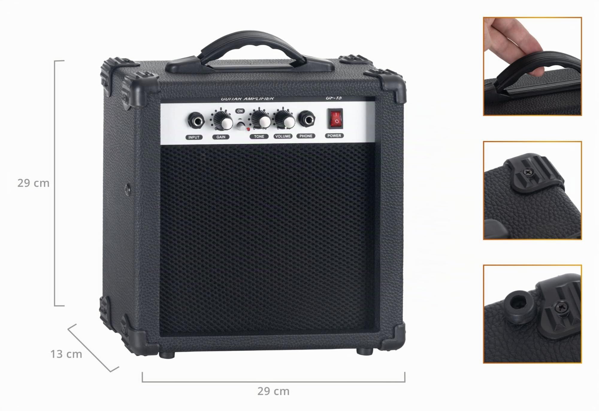 Set de Guitarras Eléctricas Rocktile Banger's Powerpack Black incl. | Guitarra eléctrica Rocktile estilo ST, Acabado negro, 1 pastilla humbucker y 2 pastillas single coil, Palanca de tremolo