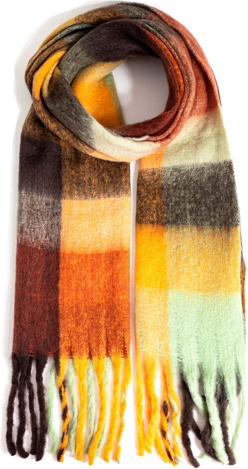 Winter Women Chunky Scarf Warm Blanket Big Thick Large Oversized Wrap Colorful Long Solid Scarves