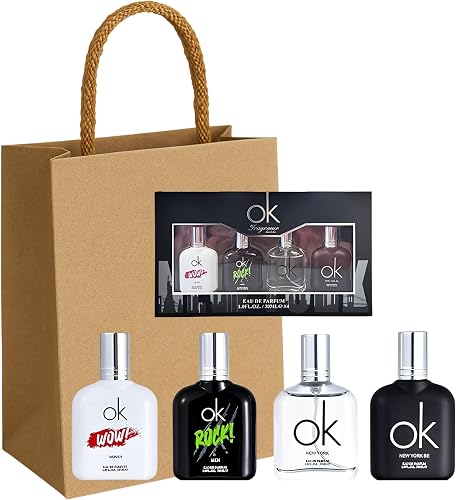 OK Fragrance Couple Perfume Gift Set – 4 × 30ml Eau de Parfum Mini Fragrance Collection | Long-Lasting Perfume Set for Men & Women | Gift Bag Included