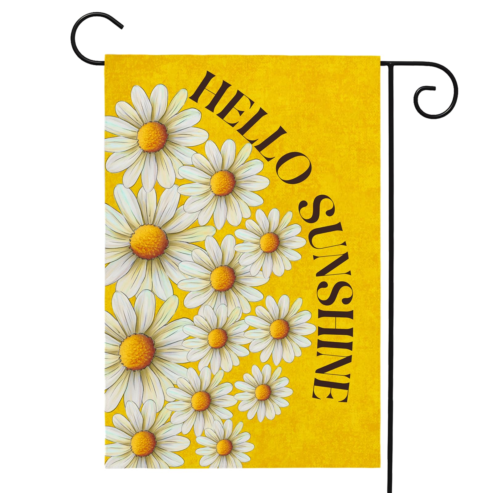 Hello Sunshine Garden Flag Floral Summer Daisy 12x18 Double Standerd Spring Small Garden Flags for Outside Vertical Farmhouse Holiday