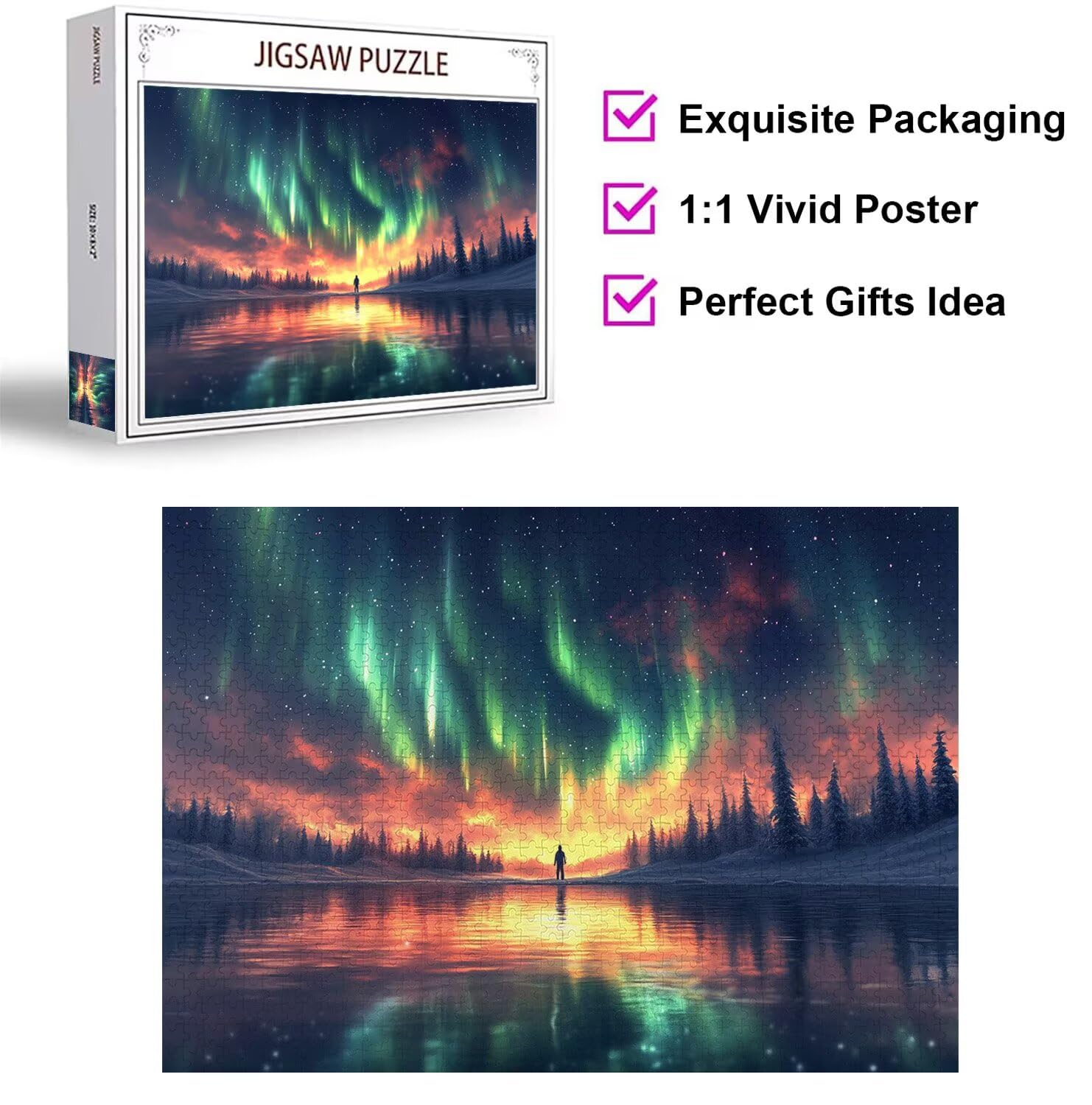 Puzzle dla dorosłych 2000, gwiaździste niebo Aurora, 99x70cm, n-788