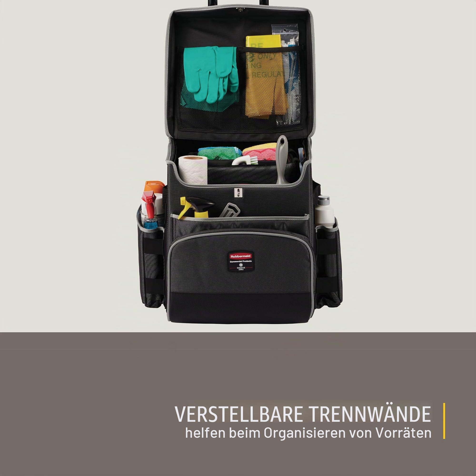 Rubbermaid Commercial Products Executive Quick Cart Servicewagen mit Rollen Dunkelgrau L