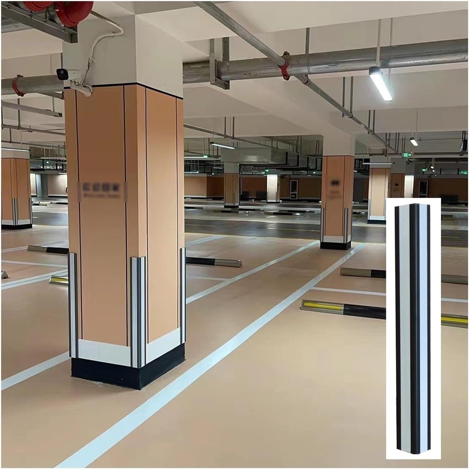 1cm Thick Hollow One Piece Warehouse Aluminium Bollard, Reflective Base Garage Corner Guard(Grey,10pcs)