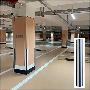 1cm Thick Hollow One Piece Warehouse Aluminium Bollard, Reflective Base Garage Corner Guard,Grey-1pcs,Grey-1pcs