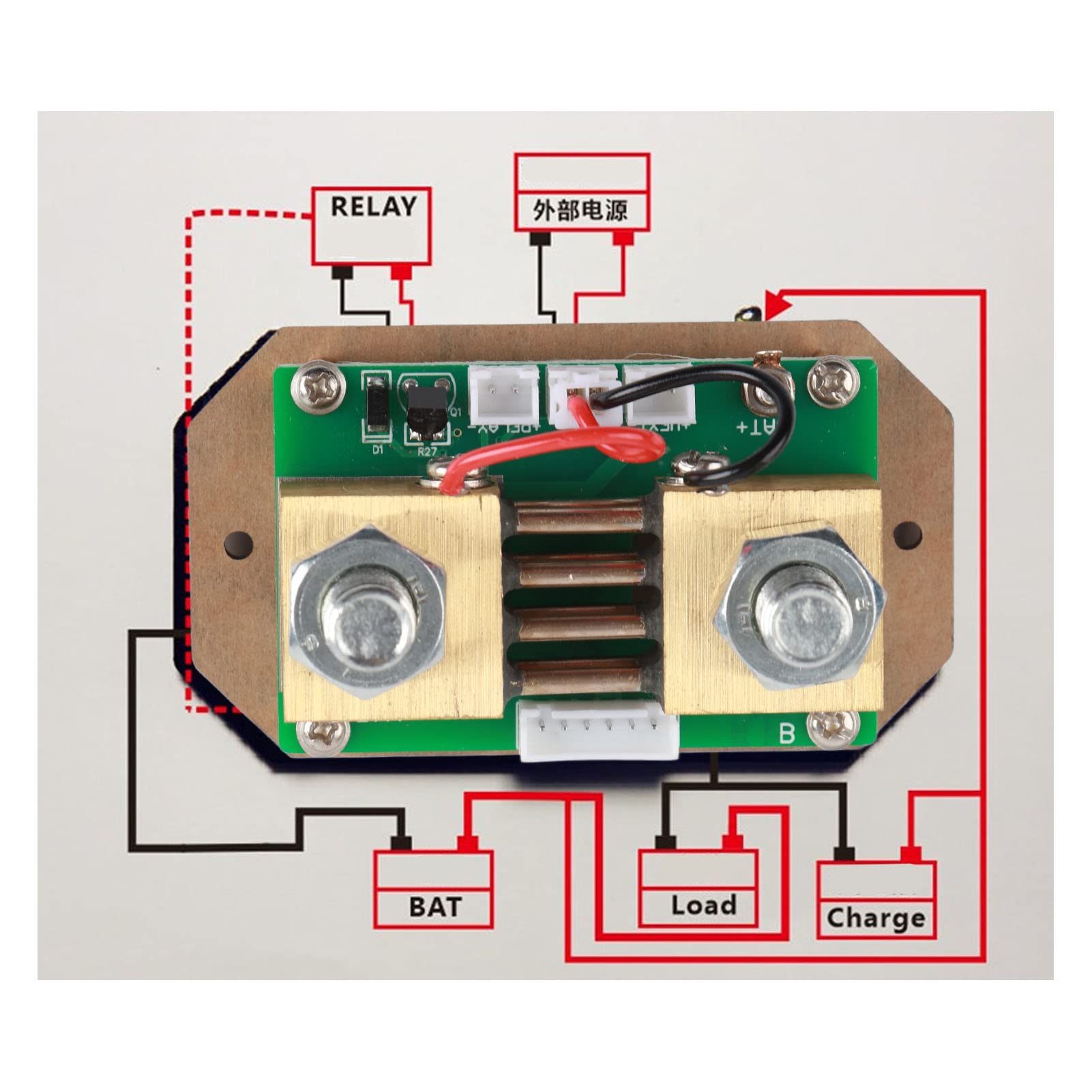 Pissente Probador Multifuncional ABS PCB Medidor de Potencia Probador de Batería 0,01 A 500 V 0 A 1000 A Monitor de Temperatura LCD Bidireccional para Usuarios de Carga y Descarga de Batería (500A)