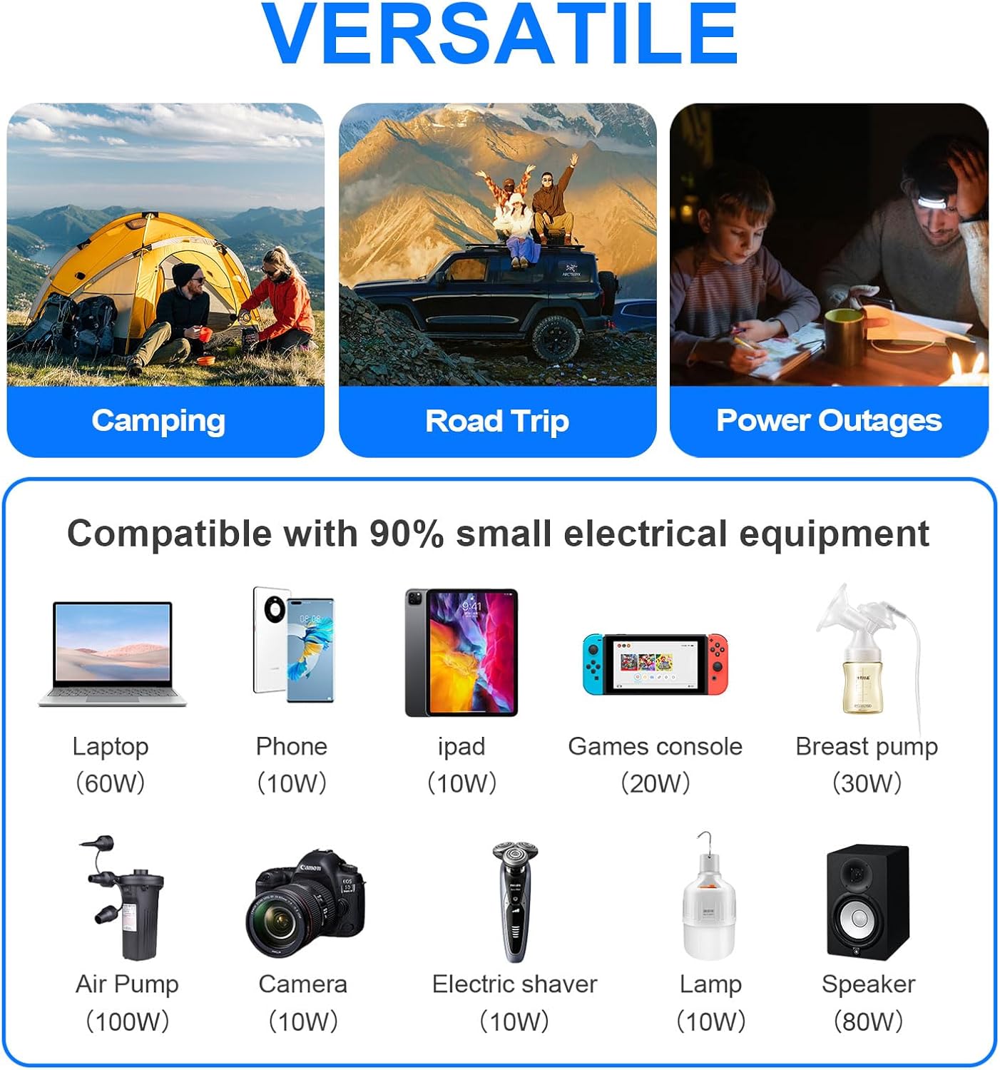 PiSFAU 1000w Inverter 12V to 110V, Power Inverter for Vehicles 1000 watts, Dc to AC Converter with 65W USB-C Inverter Charger for Road Strip, Camping, Emergency