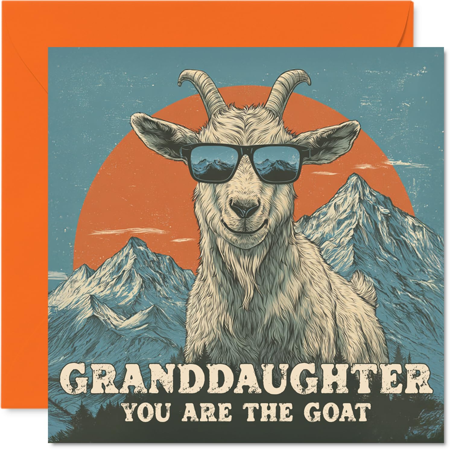 Granddaughter Birthday Card - You Are The Goat - Happy Birthday Card for Granddaughter from Grandad Grandma, 145mm Funny Animal Bday Greeting Cards