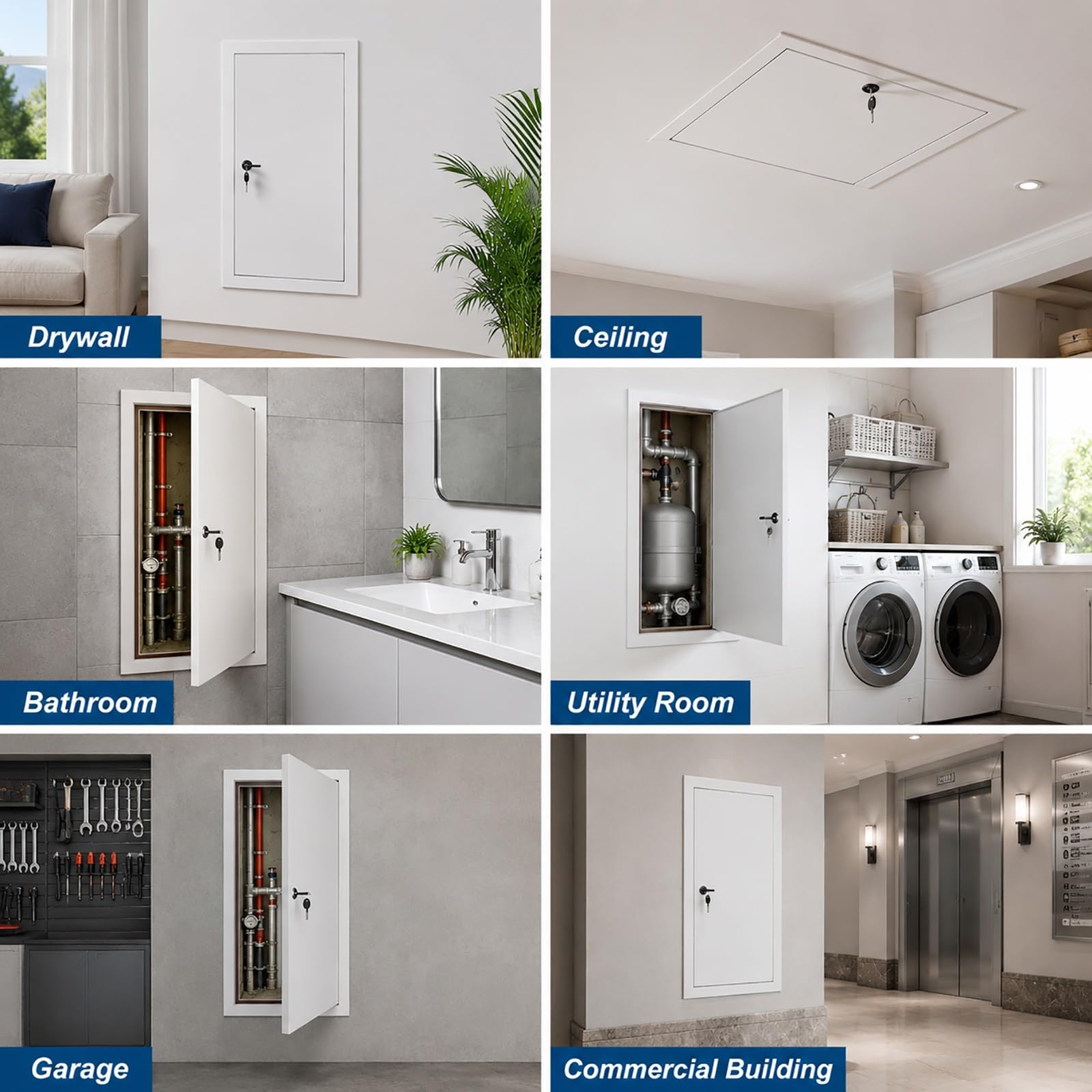 SRNSAEB Trampilla Pladur Panel Panel De Acceso Metálico para Techo O Pared Montaje Enrasado para
