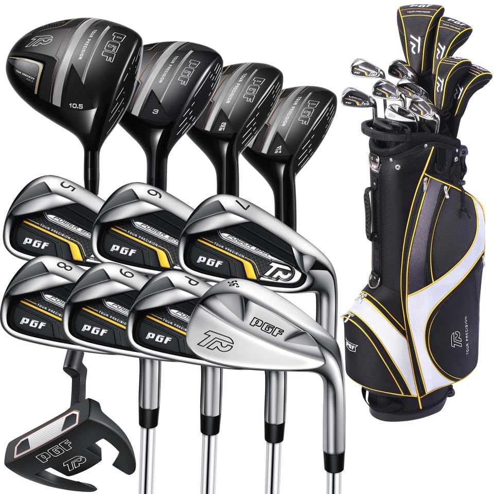 PGF Golf Gold TP Men's Complete Golf Club Package Set [17-Pieces][Flex: Regular] [Hand: Right] [Length: Standard]