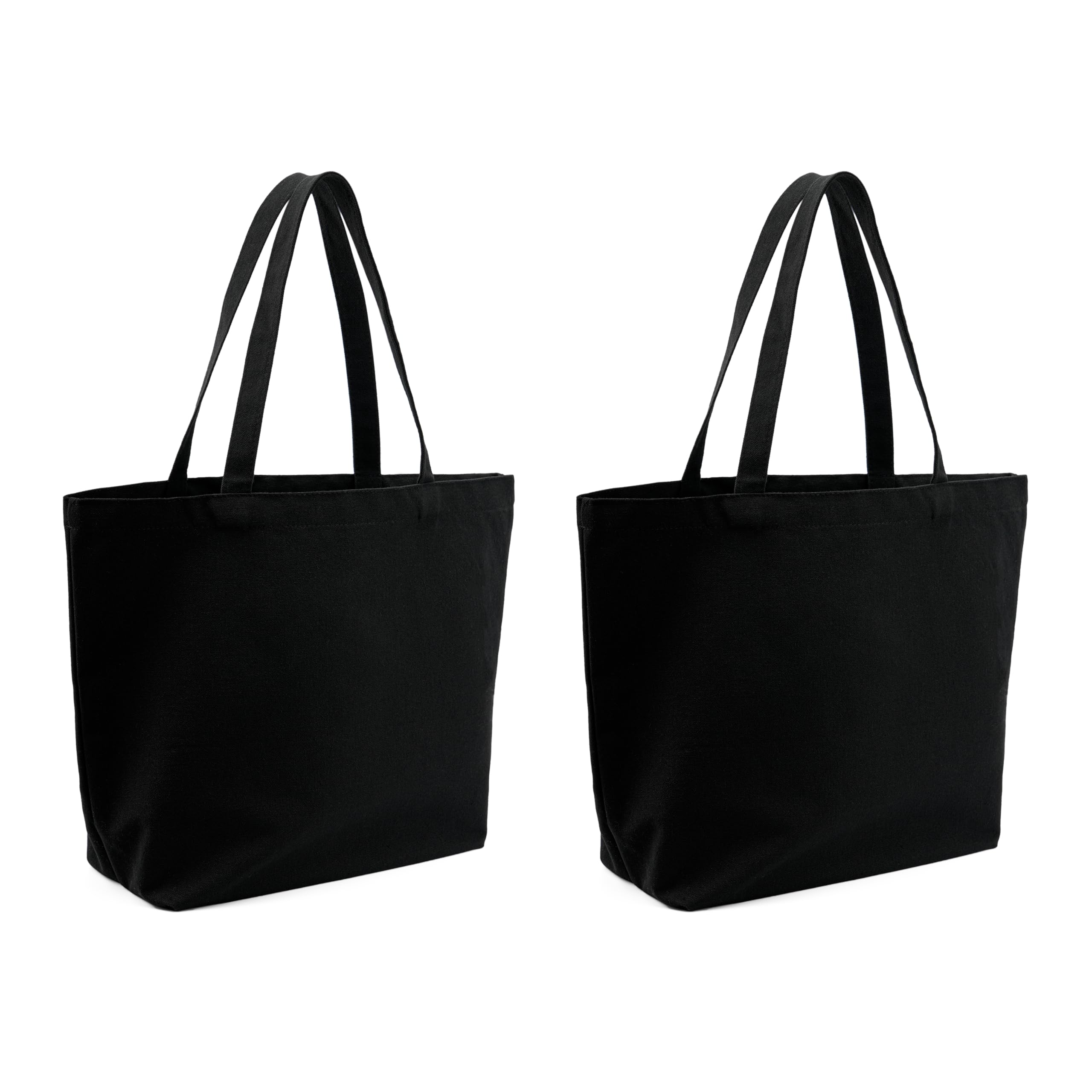 REDSINDA Blank Canvas Cotton Tote Bags, 2 Pcs Plain Reusable Grocery Shopping Cloth Bags for DIY, Gifts, Activity