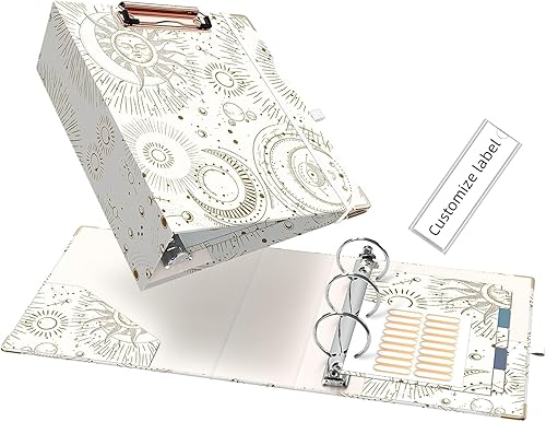 Miniatura 103 de Ospelelf Mini 3 Ring Binder, 2 Inch, Cute Pink Marble Binder for 5.5" x 8.5" with 5 Tab Dividers, File Folder Labels and Low Profile Clipboards