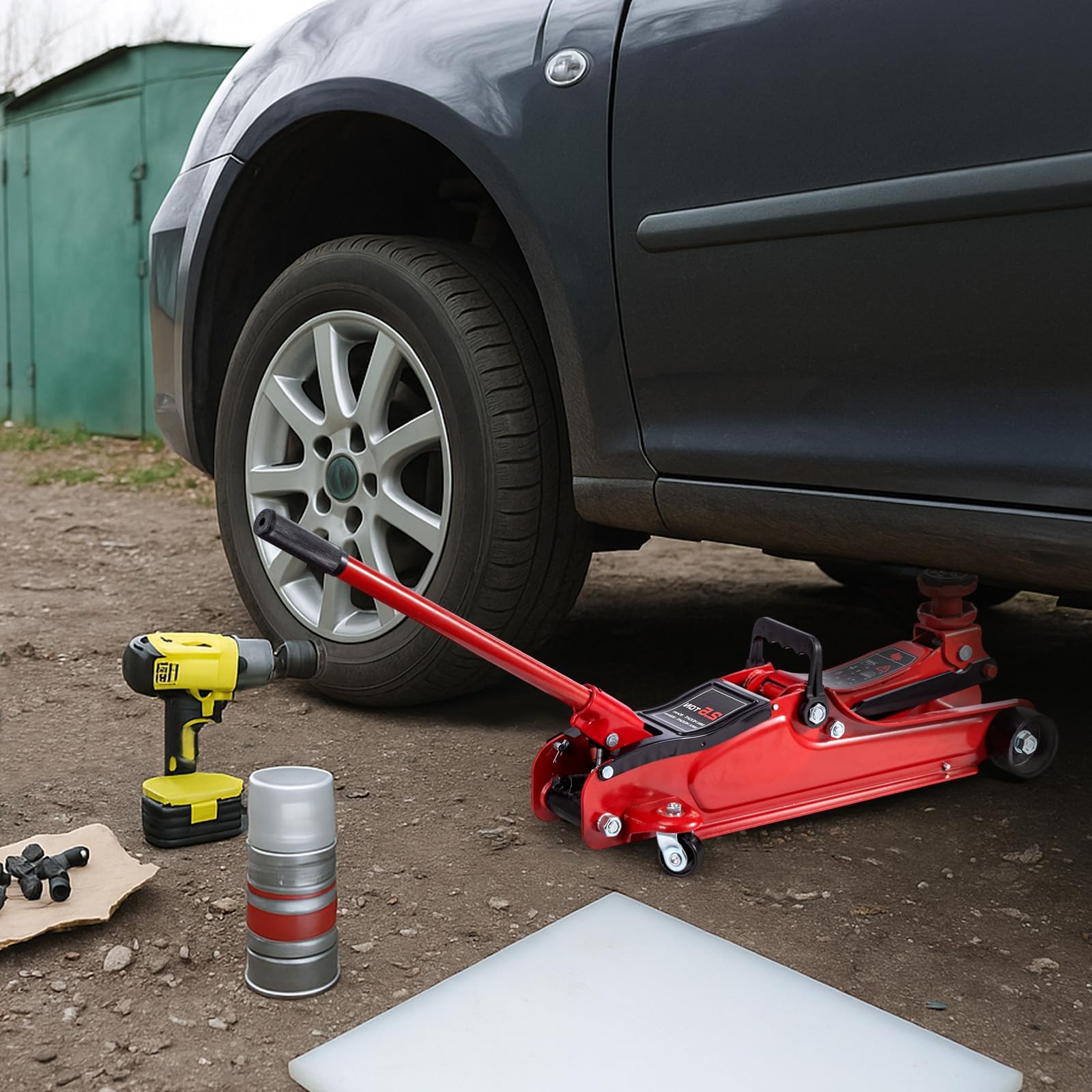 2.5 Ton Hydraulic Low Profile Floor Jack Heavy Duty Trolley Jack for Car jack Van Truck Trailer Auto Repair (Red) — view 9