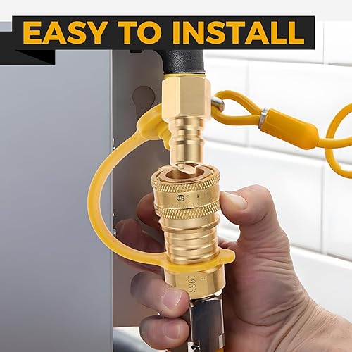 Miniatura 6 de Kit de accesorios de conexión rápida de gas natural de 38 pulgadas, manguera de gas propano LP, kit de enchufe de manguera de gas natural y propano,