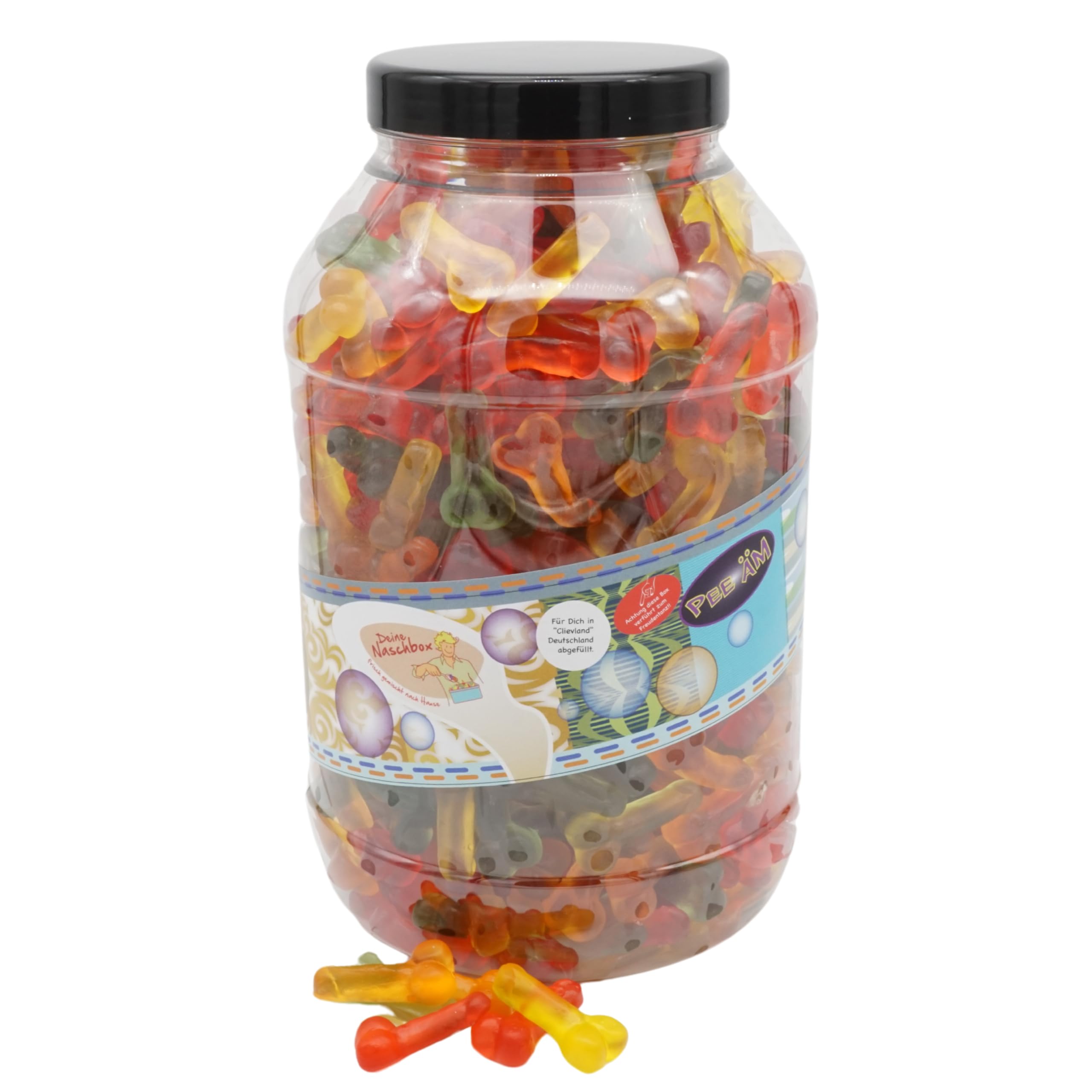 Deine Naschbox | Fruchtgummi Willis | 3kg Mega Pot | XXL Großpackung für die Candybar & als Geschenk - Lustig - Cooler Party Gag