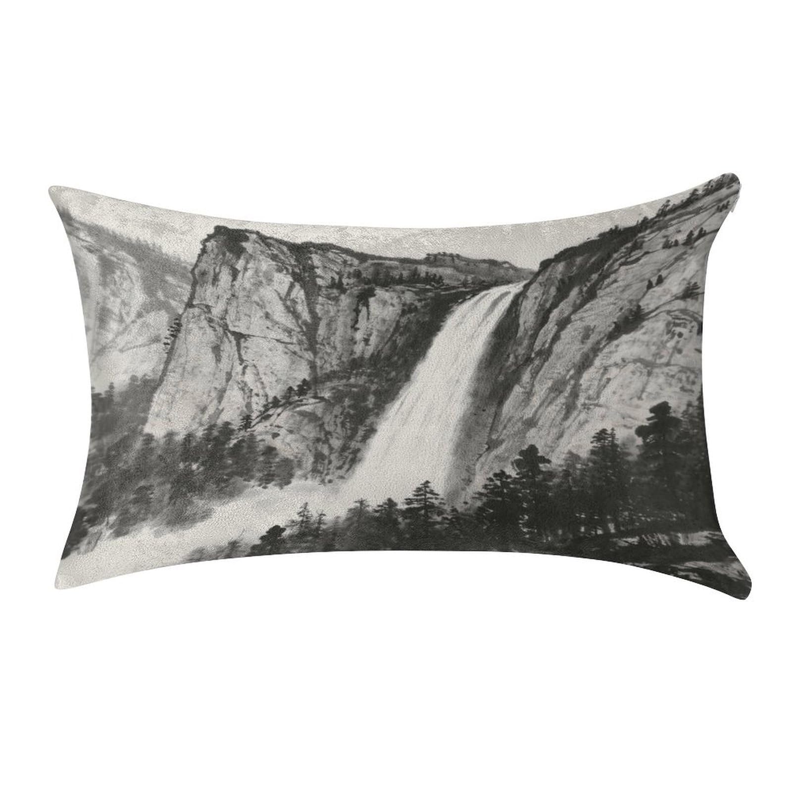 Fekiloot Style Granite Cliffs And Waterfalls Pillow Covers Home Decor Pillow Cases