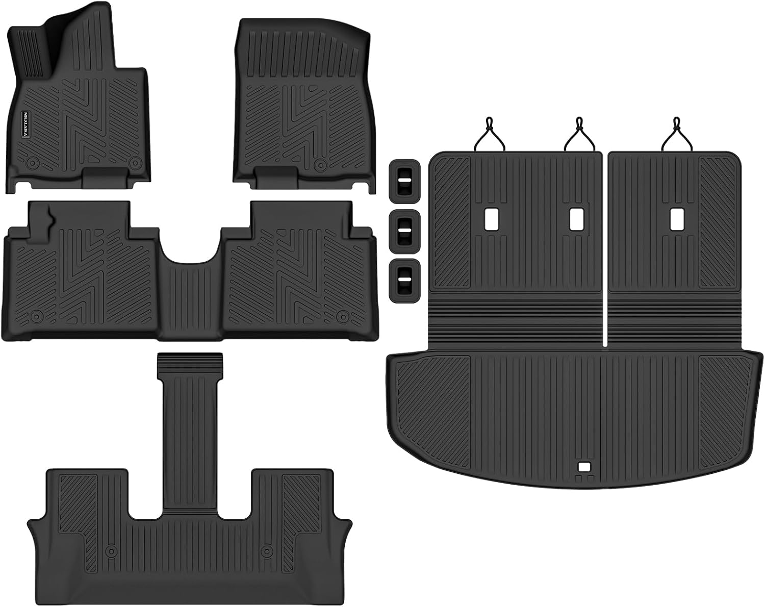 all weather floor mats trunk mat with backrest mat fit for 2026 hyundai palisade 7/8 seat hybrid, tpe odorless anti-slip floor liners cargo mat with back seat protector for 2026 palisade accessories